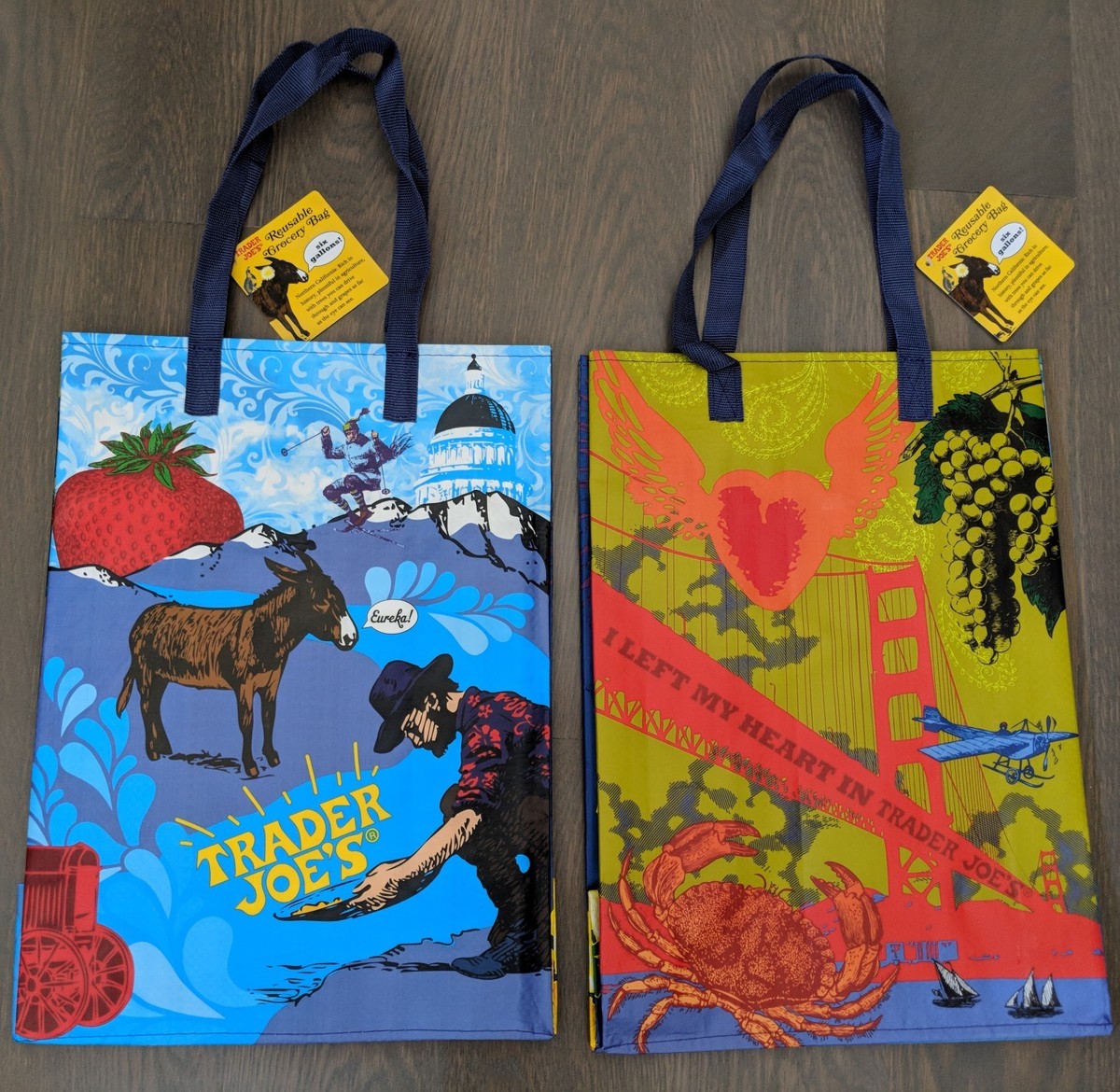 2 Trader Joe s Reusable Shopping Grocery Bags Lot San Francisco