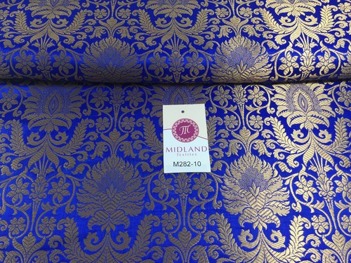 £14,99/m Oro Floreale Metallizzato Indiano Finta Seta Banarsi Broccato Tessuto 45" M282 - Foto 58 di 156