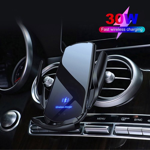 30W Car Wireless Charger Air Vent Phone Holder Fast Charging Automatic Clamping - Picture 2 of 13