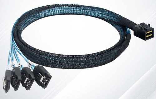 HD Mini SAS SFF-8643 to 4 x SATA 7pin Forward Breakout Cable RAID Card Control - Picture 3 of 10