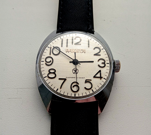 Vintage Soviet USSR mens mechanical wristwatch Raketa Rocket WHITE cal. 2609.HA - Picture 7 of 16