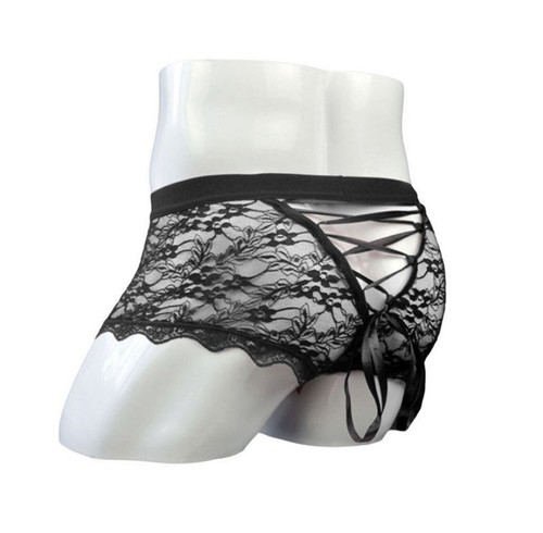 Men Panties Bikini Thong Pouch Soft Mesh Lace Brief Sexy Boxer Short Underwear - Picture 8 of 13
