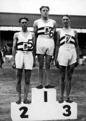England took all three medals in the mens three miles event Walt- Old Photo