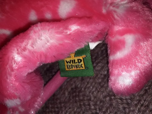 AM1 /Peluche doudou Raie Rose Tachetée Blanc Wild Republic Tbe - Picture 4 of 4