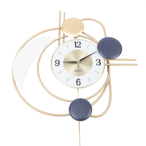 Modern Hanging Wall Clock Golden Swing Wall Clock Pendulum Clock Living Room New - Picture 4 of 15