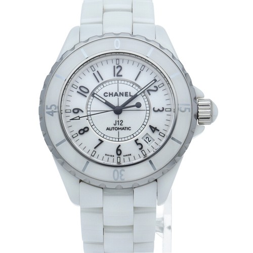 CHANEL J12 Watch 1.5" Automatic H0970 ceramic mensWatch white USED - Picture 2 of 5