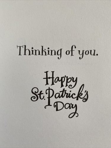 St. Patrick’s Day Card Think Of Our Blessings You Cute Mouse + Butterfly New - Picture 3 of 6