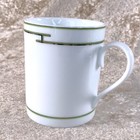 Hermes Mug Cup Rhythm Rythme Green Platinum Paint Porcelain Tableware