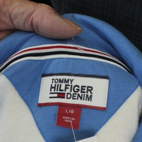 VINTAGE! TOMMY HILFIGER DENIM STRIPED HOODIE SIZE L EUC! - Imagen 5 de 5