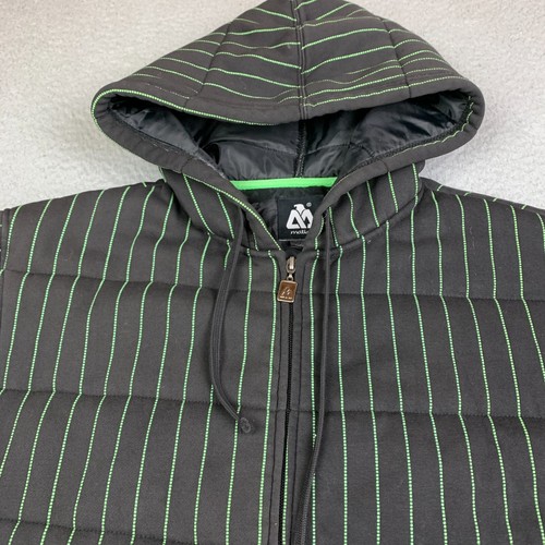 Vintage Y2K Matix Hoodie Mens L Asher Quilted Fleece Black Jacket Zip Up - Picture 10 of 16