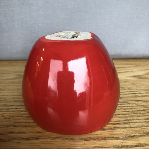 Ceramic Apple Shaped Jar Red With Leaf & Stem 5” - Multi Use - Cute! - Picture 10 of 12