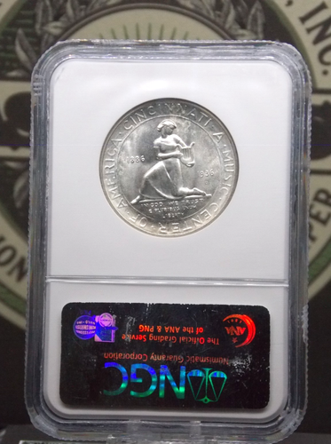 1936 "D" Commemorative *CINCINNATI* Half Dollar 50c NGC MS65 #004 Gem BU ECC&C - Picture 4 of 5
