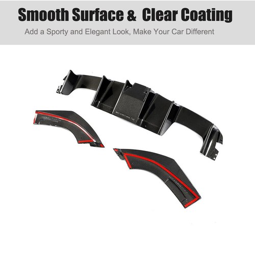 For BMW F87 M2 M2C Coupe 2016-2019 Real Carbon Rear Bumper Lip Diffuser W/LED - Picture 7 of 12