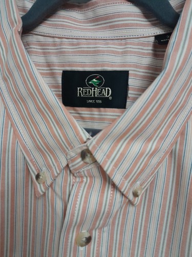 Red Head Shirt Mens 3XL Easy Care Chambray Button Up Short Sleeve Pocket NWT