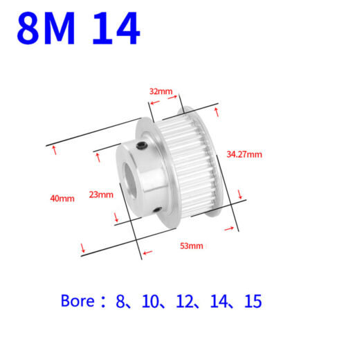 HTD-8M 12T-60T Timing Belt Pulley Pitch 8mm BF-type CNC Drive Pulleys Width 32mm - Picture 8 of 22