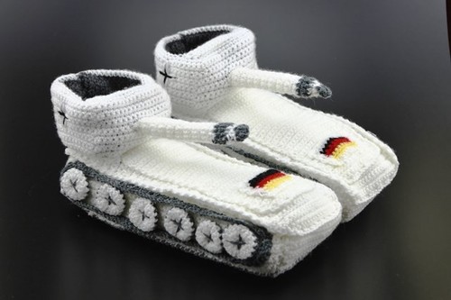 Zapatillas de casa originales Panzer hechas a mano blanco nieve talla 40-43 NUEVO - Imagen 3 de 5