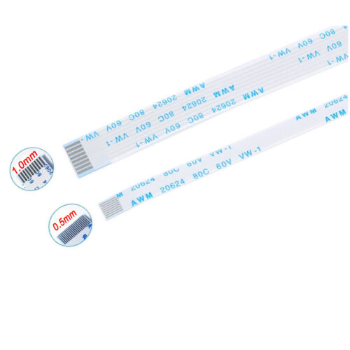 Cinta de cable plano flexible FFC adelante/reverso paso de 8 pines 0,5 mm/1,0 mm AWM 20624 - Imagen 2 de 3