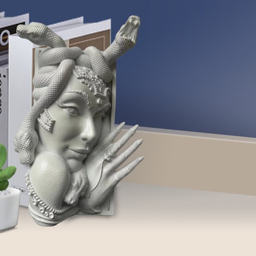 Medusa Serpent Femmes Visage Livre Bouchon pour Home Office Écrit - Photo 3/10
