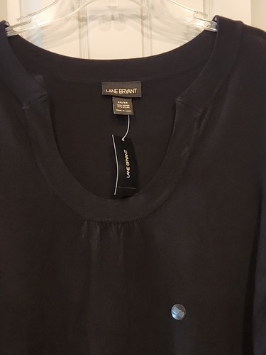 LANE BRYANT PULLOVER SWEATER SIZE 26/28 BLACK BELL 3/4 SLEEVE SCOOP NECK TOP NWT - Bild 4 von 8