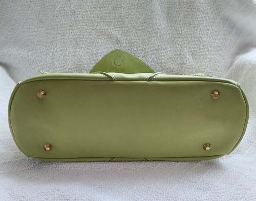 Leather Handbag Italian Designer Green New With Tag Dust Bag Incl MSRP $275.00 - Picture 6 of 17