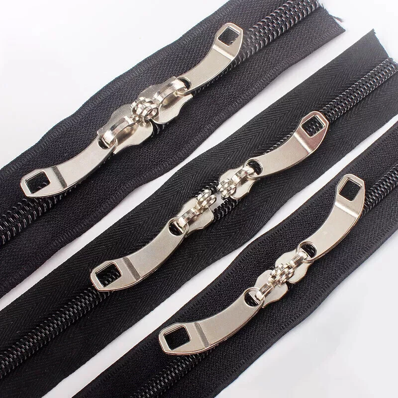 6 Pair Metal Zipper Repair Kit Pull Slider Zip Head DIY Suitcase Bag Accessories - Image 3 of 4