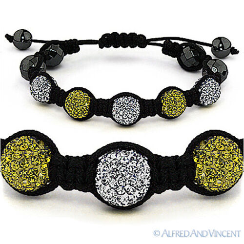 10 mm Disco Ball Pave kubisch Zirkonia CZ Makramee Surfer Freundschaft Armband Unisex - Bild 2 von 14