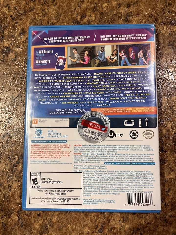 Just Dance 2017 (Nintendo Wii U, 2016) BRAND NEW SEALED - Image 2 of 2