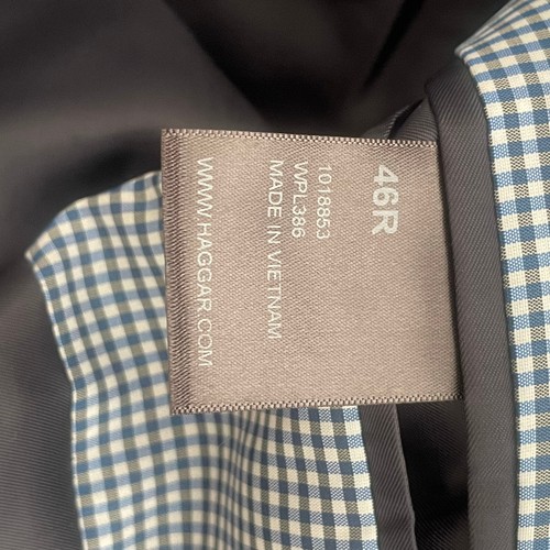 Haggar in motion men’s navy and gingham check tailored blazer 46R - Picture 7 of 9