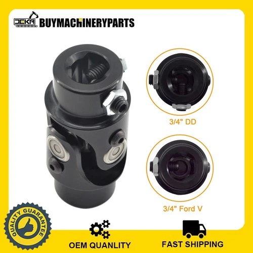 Ford Triangle X 3/4" DD Black Steering Universal U Joint Coupler 3/4 DD X 3/4 V