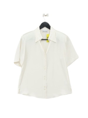 Gerry Weber Damen Shirt M Creme 100% Polyester Kurzarm V-Ausschnitt Basic
