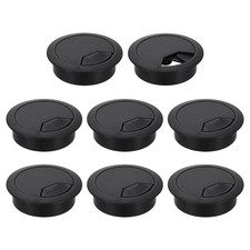8 Pcs 53mm (2.09 Inch) Desk Grommet, Plastic Cable Hole Cover, Black