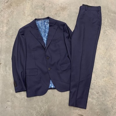 Suitsupply La Spalla Suit Mens 44 Navy Blue Slim Ariston Wool Brescia 2 Button