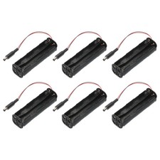 6Pcs Battery Holder Box 8 x AA 8 Slots 6.54" Wire Lead ON/OFF Switch DC Head