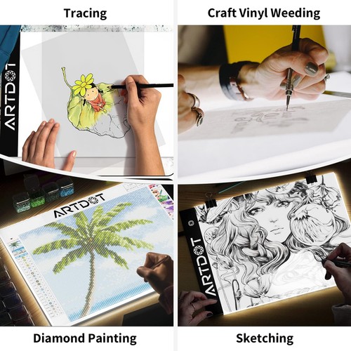 A4 LED Light Pad for Diamond Painting Kits for Adults, USB Powered Adjustable... - Bild 8 von 9