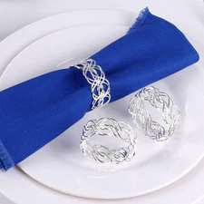Alloy Gold Napkin Rings Set of 12, Delicate Twined Napkin Holder Ring Buckles Id