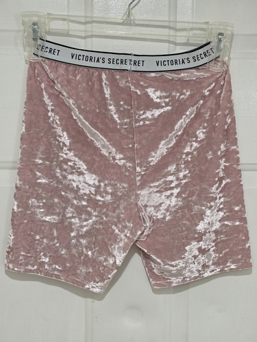 Victoria's Secret Logo Crushed Velvet Bike Shorts Pink Gr. S/P - Bild 2 von 3