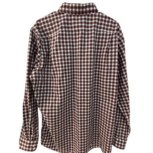 Camisa de algodón L.L.Bean para hombre borgoña a cuadros manga larga con botones L - Imagen 5 de 5