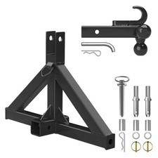 W/2" Receiver Hitch 10000LBS Steel 3-Point Quick Hitch for Category 1&2 Tractors