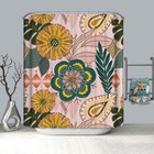 Indian Floral Pastoral Shower Curtain with Succulents - Polyester Bathroom Decor