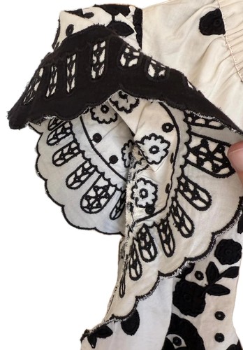 $295 JOELLE APPLIQUE FLUTTER SHORT SLEEVE TOP BLOUSE from ANTHROPOLOGIE Size S - Picture 8 of 24