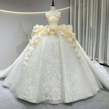 White Quinceanera Dresses Off Shoulder Applique Flower Party Birthday Sweet 16