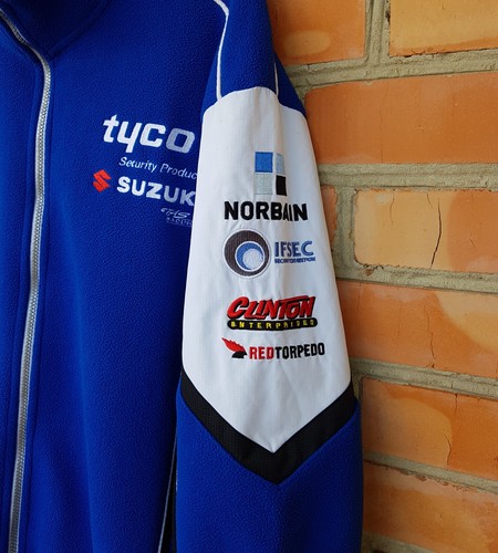 SUZUKI TYCO TEAM VINTAGE MOTO RACING FLEECE JACKET sz L - Picture 5 of 14