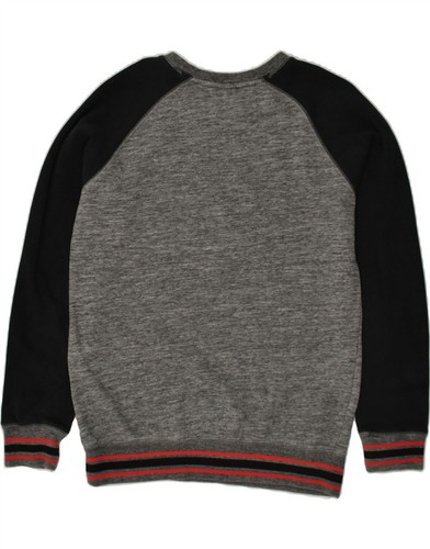 MAJESTIC Mens Graphic Sweatshirt Jumper Medium Grey Colourblock Cotton BE26 - 第 2/3 張圖片