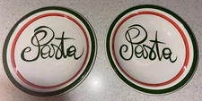 Lot Of 2 Vitantonio Pasta Bowls Made in Italy Hand Painted Vintage 9"