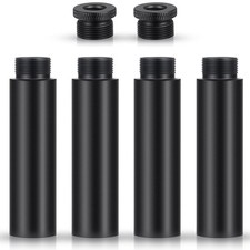4PCS 5/8in Mic Stand Extension Tube Aluminum Boom Pipe w Adapters Black, New USA
