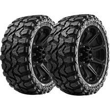 (QTY 2) LT295/70R18 Radar Renegade X 129/126Q LRE Black Wall Tires