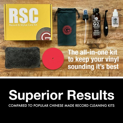 Vinyl Schallplatten Reinigungsset Flüssigkeit, kratzfreies Pad, Stylus Pinsel Etikett Maske - Bild 8 von 9