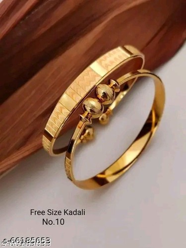 Adjustable Golden Cz Bangle Designer Bracelet For Her Beautiful Jewelry(2Pcs) - Picture 2 of 2