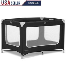 Portable Playard Travel Crib Lightweight Easy Assemble Folding W/ Carry Bag New