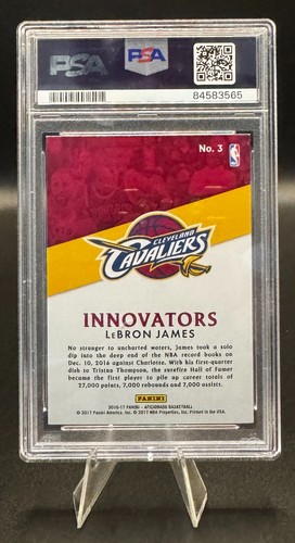 2016-2017 Panini Aficionado #3 LeBron James Innovators CASE HIT PSA 8 POP 1 RARE - Picture 2 of 2